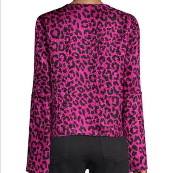 Milly Leopard Print Silk Blouse - Picture 3 of 5